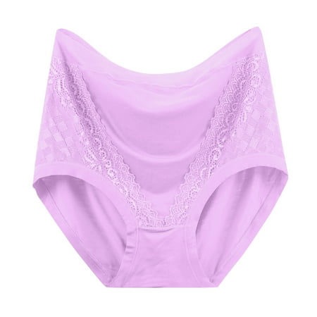 Lmnyox Seamless Underwear for Women High Waist No Show Leakproof Briefs Plus Size Full Coverage Panties Cotton Panty
