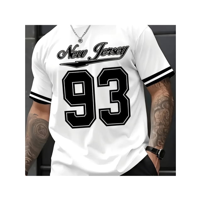 1 T-shirt New Jersey 93 Men'S Spring and Summer Fashion Leisure Set