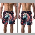 thumbnail image 3 of luoweisi Men's Beach Shorts Quick Dry Swim Trunks with Mesh Lining Unicorn 2XL, 3 of 5