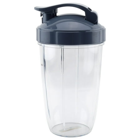 

24 oz Tall Cup with Handled Lip Ring and Flip To-Go Lid Replacement Part Compatible with NutriBullet NB-101B NB-101S NB-201
