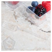 Visions 4 Clear Plastic Tasting Fork - 500/Case