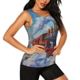 thumbnail image 2 of Haiem Cartoon Train Hot Air Balloon Printed Women's Workout Tank Top, Quick-Dry Sleeveless Gym Shirt, Breathable Lightweight Athletic Top for Running, Yoga, and Casual Wear-Large, 2 of 7