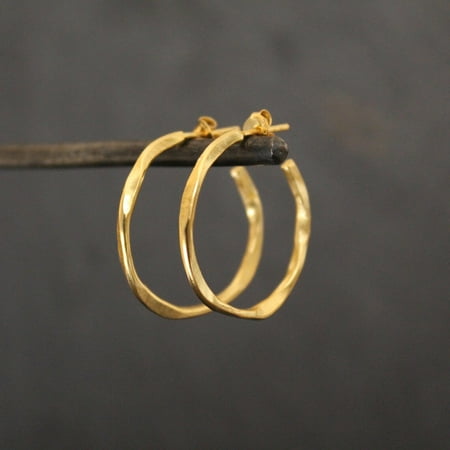 Gold Hoops Organic Hoop Earrings Minimal Hoop Earrings Gold Vermeil Hoops Stud Hoop Earrings Everyday Earrings Simple Hoops