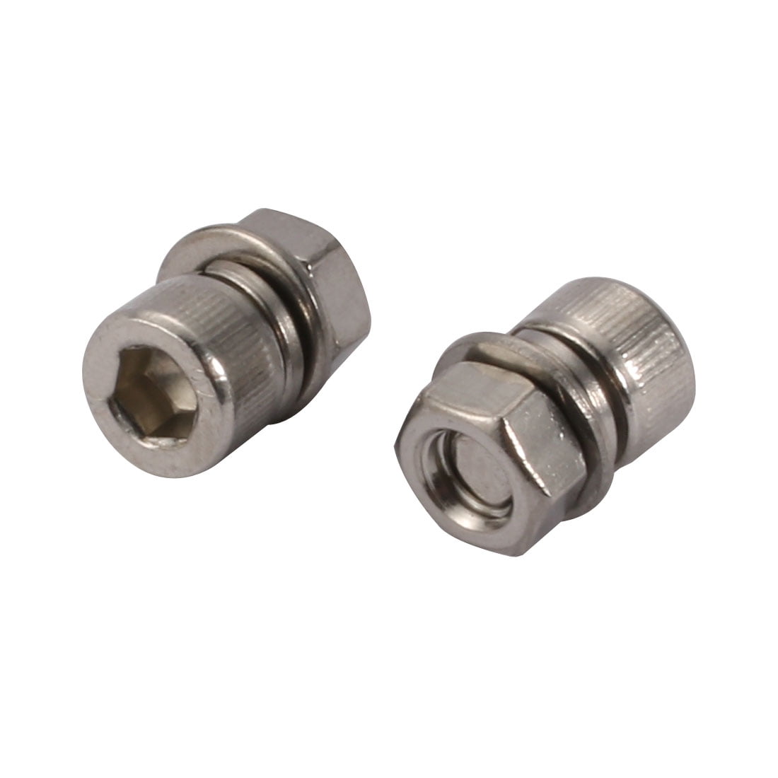20pcs M5x6mm 304 Stainless Steel Knurled Hex Socket Head Bolts Nuts w