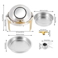 thumbnail image 2 of Visible Round Chafing Dish Set 6.3 Quart Stainless Steel Buffet Warmer Chafers 6, 2 of 12