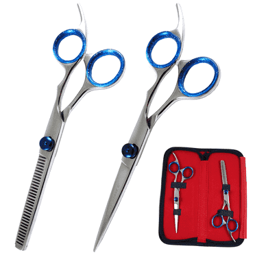 Stainless Steel Kids Adults Hair Cutting Thinning/Texturizing Blending Scissors Shears Set Kit (6")
