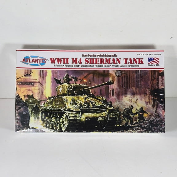 Atlantis Hobby 1:48 Scale M4 Sherman Tank WWII Model Kit