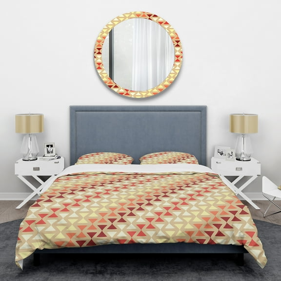 Designart 'Triangular Retro Design IX' Mid-Century Modern Duvet Cover Set