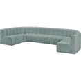 thumbnail image 4 of Meridian Furniture Arc Mint Green Vegan Leather Modular Sectional, 4 of 12