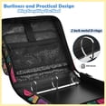 thumbnail image 4 of Zipper Binder with Shoulder Strap 2 inch 3 Ring Waterproof File Folder Organizer Bag 500 Sheet Colorful Birds and Flowers, 4 of 8