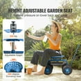 thumbnail image 3 of KFFKFF Outdoor Cart with Rotating Seat, Planting Stool on Wheels, Garden Trolley with Directional Handle and Handy Tool Tray, Ideal for Lawn, Patio, and Outside Areas, Blue, 3 of 9