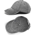 thumbnail image 2 of 2pcs Vintage Cotton Washed Adjustable Baseball Caps Men and Women, Unstructured Low Profile Plain Classic Retro Dad Hat(Navy Grey), 2 of 7