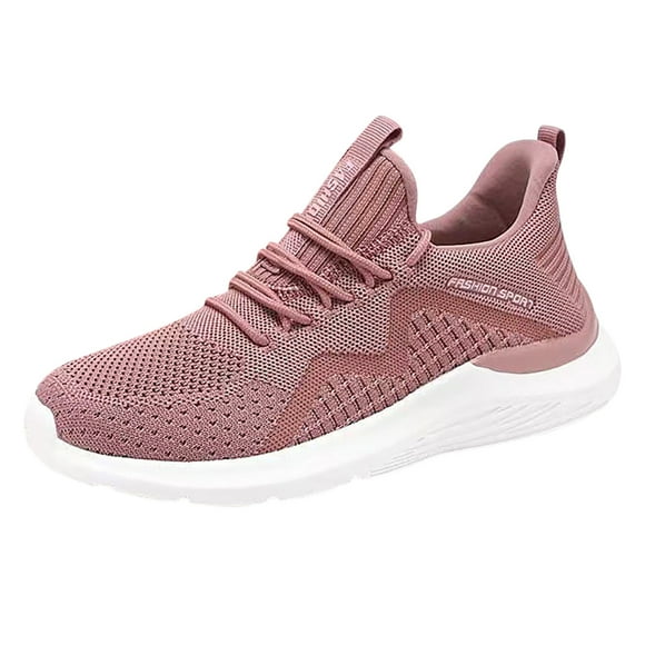 WEAIXIMIUNG Sneakers Women Size 12 foreign Trade New Flying Weaving Mesh Breathable Women's Shoes Round Head Low Top Soft Bottom Breathable Sneakers