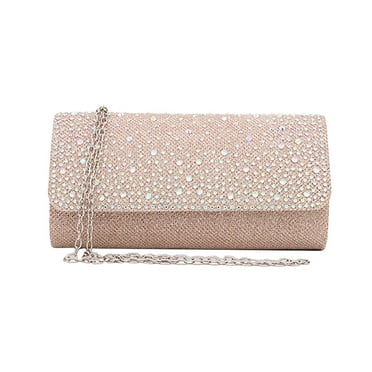 ITSELFER Rhinestone Handbag Classic Evening Clutch Magnetic Snap Purse Handbag Studded with Rhinestone for Wedding Dinner（Champagne）