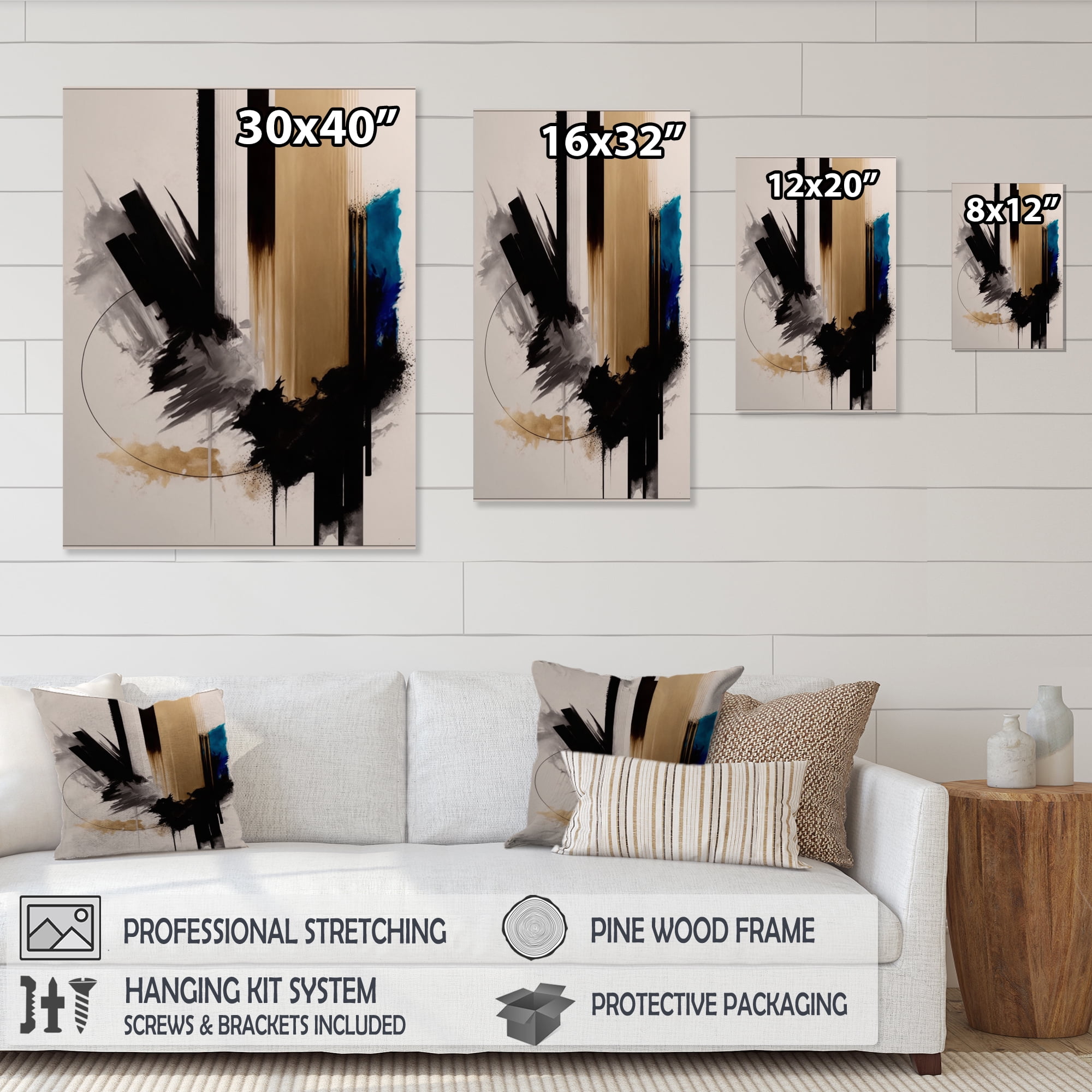 Designart Blue Minimalist Abstract III Canvas Wall Art