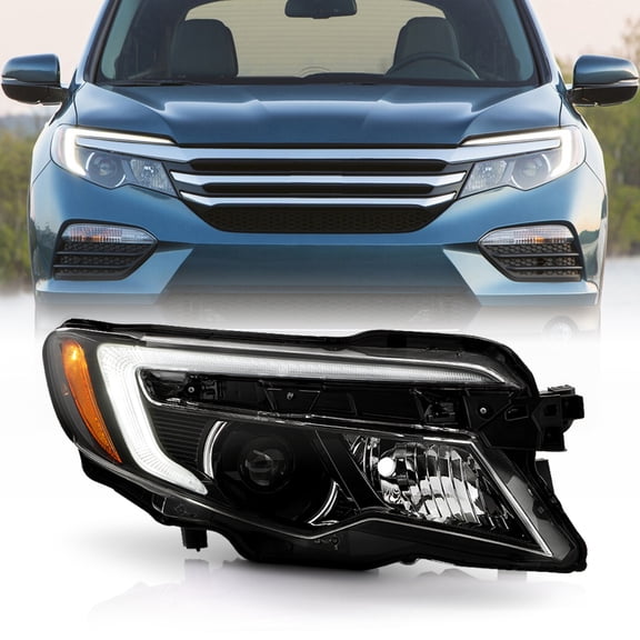 For 2016-2018 Honda Pilot 17-20 Ridgeline Halogen w/LED DRL Headlight Passenger