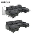 thumbnail image 6 of Triple Tree Modern Large U shaped Chenille and Velvet Modular Sectional Sofa, Gray, 6 of 9