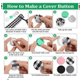 thumbnail image 7 of 100 Sets Cover Buttons Kit with Tools Size Buttons to Cover Self Cover Buttons DIY Fabric Cloth Cover Buttons 1.1 Inch, 7 of 7