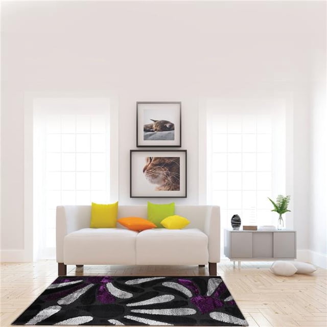 L Baiet SD382G26 2 x 6 ft. Sage Shag Runner Rug, Grey