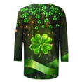 thumbnail image 4 of YUNAFFT St. Patrick's Day Graphic Print Soft Stretch Relaxed Fit Round Neck 3/4 Sleeve T-Shirt for Women, 4 of 5