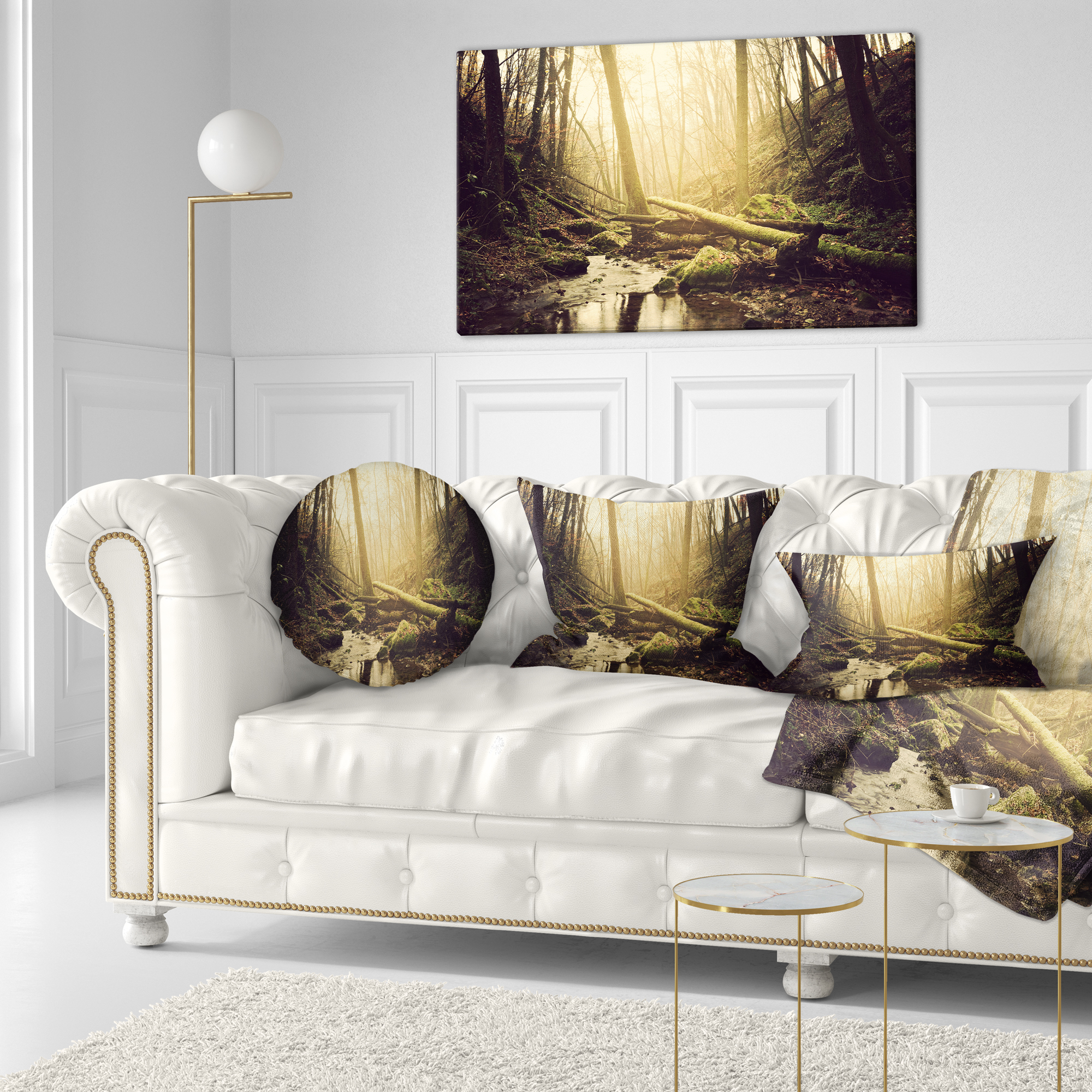 Designart 12" x 20" Green Polyester Throw Pillow