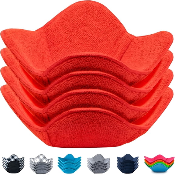 ACDANC Microwave Bowl Cozy Holders for Hot Food Set of 4 Hot Pads for Bouillon Cups Multipurpose Heat Proof Plate Holder Microwave Bowl Holder