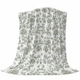 thumbnail image 6 of Sage Green Flower Blanket Soft Cozy Warm Throw Blanket for Couch, Plush Fuzzy Flannel Fleece Blankets for Sofa, Vintage Farmhouse Boho Leaf Spring Bed Blankets Lightweight Gifts for Women, 40"x60", 6 of 9