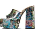 thumbnail image 2 of Steve Madden Trixie Multi Leather Block Leather Squared Open Toe Heeled Sandals (Multi Leather, 10), 2 of 6