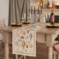 thumbnail image 2 of Table Runners 108 Inches Long Dress Scarves, Retro Ocean Farmhouse Coffee/Dining/Kitchen Table Runner for Living Room, Brown Coastal Shells Conch Underwater 13x108 Inch, 2 of 9
