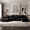 Black, variant on Modern L-Shaped Velvet Sectional Sofa, 4-Piece Modular Couch Set with Chaise and Cup Holders, 143.7" Extra Large Living Room Furniture, Brown