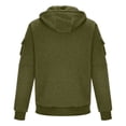 thumbnail image 4 of GrmtClth Hoodie for Men Full Zip Drawstring Hooded Jacket Multi Zipper Pockets Oversized Cargo Long Sleeve Top Fall Winter Outdoor Sports Casual Outfit Army Green L, 4 of 5