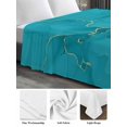 thumbnail image 5 of Twin XL Size Flat Sheet Only, Teal Marble Soft Brushed Microfiber Bed Sheets, Turquoise Marble Crack Abstract Modern Art Hotel Quality Breathable Bedding Top Sheet, Easy Care, 66"x102", 5 of 9