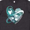 thumbnail image 4 of Inktastic Cervical Cancer Awareness Teal and White Ribbon Around Heart Youth T-Shirt, 4 of 5