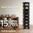 thumbnail image 3 of U-MAX  8-Tier Rotating Shoe Rack,360° Spinning Organizer, Rack Round Carousel Vertical Handbag Closet, 23.6"x23.6"x74",Black, 3 of 10