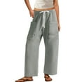 thumbnail image 4 of ZHYou Womens Drawstring Cargo Pants,Loose Fit,Baggy Elastic Waist,Multiple Pockets,Casual Wide Leg Trousers,Gray,Size S, 4 of 8