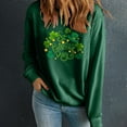 thumbnail image 3 of Charella Sweatshirts for Women St Patricks Day Decorations Long Sleeve Crewneck Tops 2024 Trendy T-shirt,Green,XL, 3 of 5