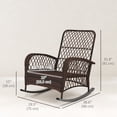thumbnail image 2 of Set of 2 Outdoor Wicker Rattan Rocking Chairs with Thick Grey Cushions, Heavy-Duty Steel Frame Patio Rocker Set for Garden, Backyard, Porch and Conservatory, 29.5" W x 38.6" D, 2 of 7