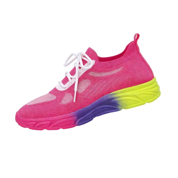 Women's Fashion Knitted Sneakers Comfortable Running Shoes for Athletic Training Jogging Casual Wear & Travel,Pink 41(US-8.5)