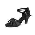 thumbnail image 1 of Zapatos de baile latino Rosefinch Satin para mujer con tacón de 5 cm, 1 of 7