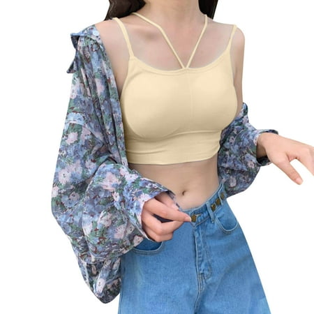 

Women Casual Solid Color Multicolor Camisole Push Up No Steel Ring Bra Vest