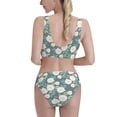 thumbnail image 3 of Picia Flower Women's High Waisted Bikini Scoop Neck Swimsuit Two Pieces Bathing Suit-X-Large, 3 of 8