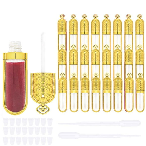 Tubos de brillo labial COSIDEA, recargables, 5 ml, Gold Crown, paquete de 24