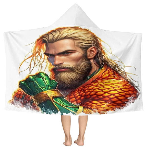 Aquaman Pattern Beach Poncho - Microfiber - Towel - Kids Lightweight And Practical Essential For Beach Vacation