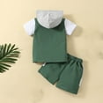 thumbnail image 4 of HBYJLZYG Baby Boys Shorts Set 2-Piece, Toddler Kids Baby Boys Cute Short Sleeve Solid Hoodie Casual Shorts Summer Outfit Set 12-18 Months, 4 of 9