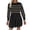 Black, variant on Kaemgyyd Womens Fall Long Sleeve Stripe Pleated Pullover Mini Dress Crew Neck Knit Patchwork Casual Sweatshirt Dress