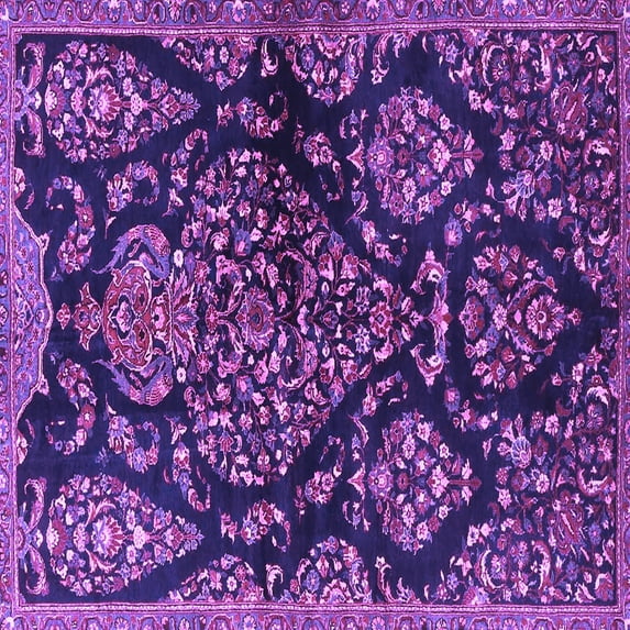 Ahgly Company Indoor Square Persian Purple Traditional Area Rugs, 7' Square