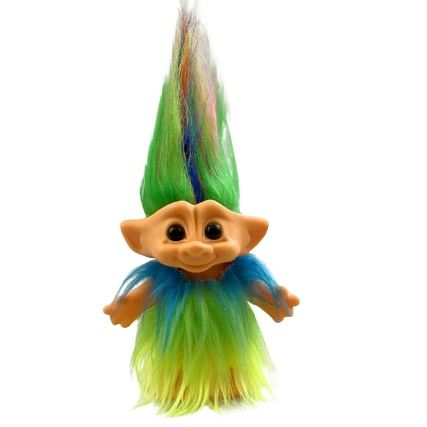 Muñeca gigante fea nacida en los años 80, nostálgica, de 10 cm de alto, con falda, ropa, suéter, muñeco troll