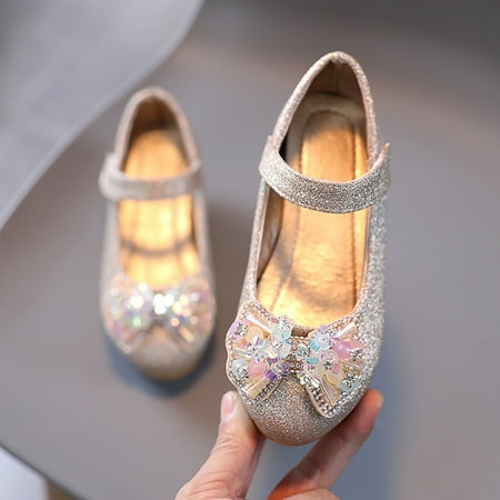 

BTJX Kids Baby Girls Pearl Bling Bowknot Single Princess Shoes Sandals