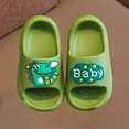 thumbnail image 2 of Wxirdiow Kid Slippers Kids Slides for Girls Boys - Toddler Slippers Shower Shoes Non-Slip Pool Sandals Shower Flip Flops Green Size,13, 2 of 6