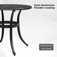 thumbnail image 6 of Hassch 23.6-Inch Cast Aluminum Round Patio Table in Black, Outdoor Bistro Table with Phoenix Pattern, 2" Umbrella Hole, Adjustable Feet, Easy Assembly, 6 of 10